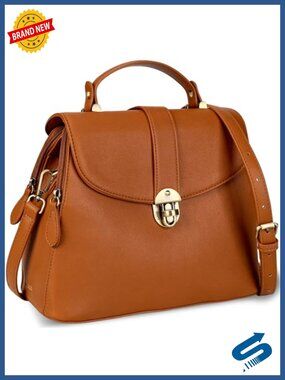 Vegan Leather Top Handle Handbag Satchel Crossbody Shoulder Bag Purse
